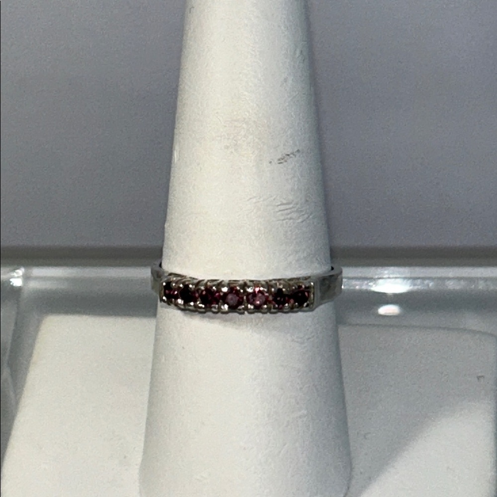 NWOT Chuck Clemency Sterling Silver Genuine Amethyst Line Band Ring